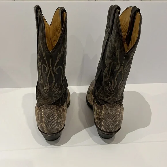 Men’s Durango Python Cream and Gray Cowboy Boots, Vintage Men main image 3